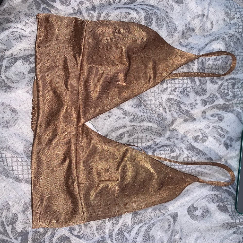 Gold crop tank top